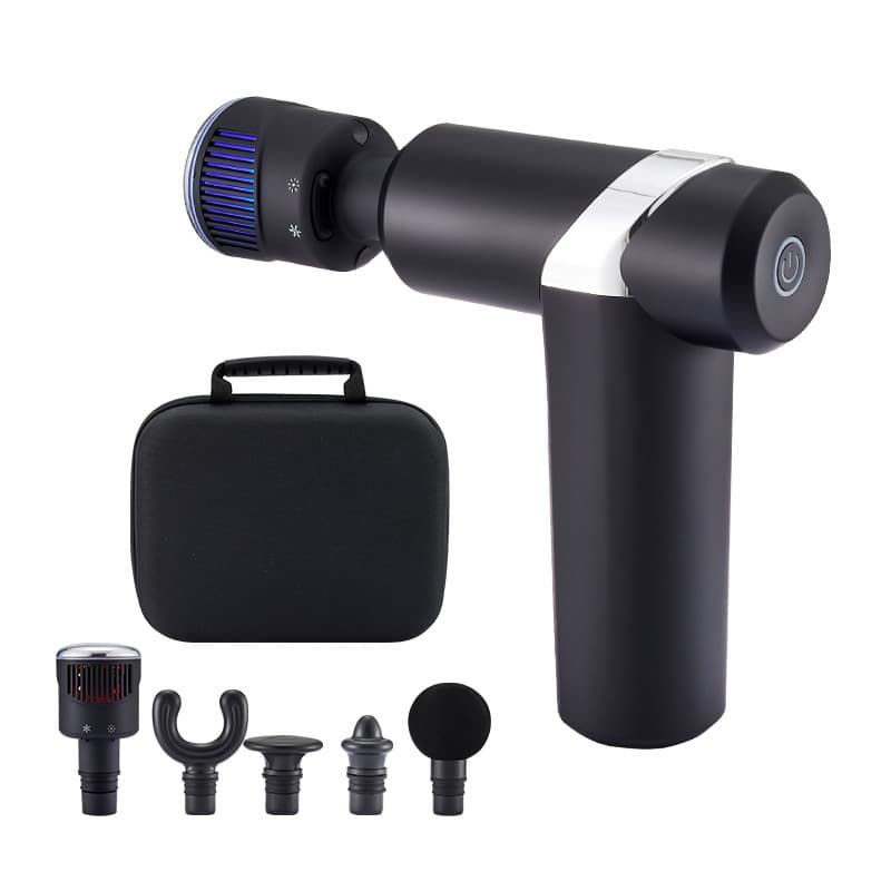 Heat & Cold Therapy Percussion Massage Gun Massage Gun Deep Tissue, 5 Heads Muscle Massager With Heat And Cold