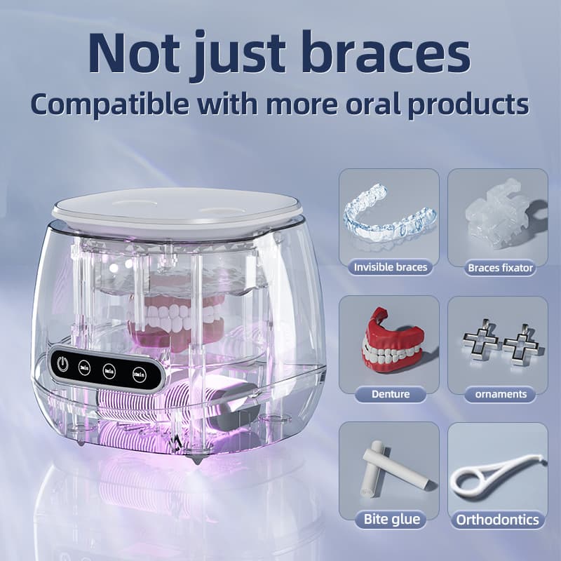 Cross-border Ultrasonic Dental Crown Cleaning Machine, Ultraviolet Household Jewelry Dentures, Invisible Dental Crowns, New Small Cleaner