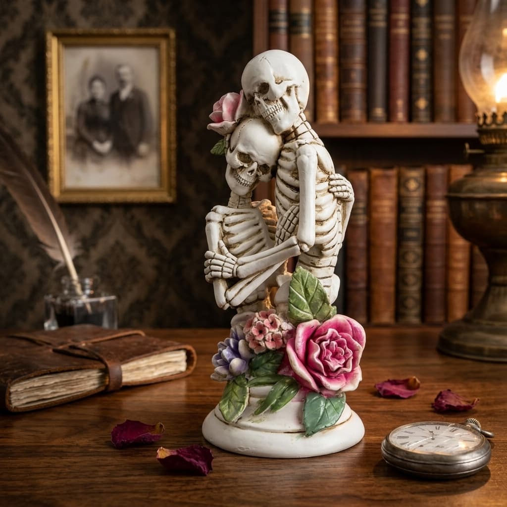 New Resin Skull Couple Figurines
