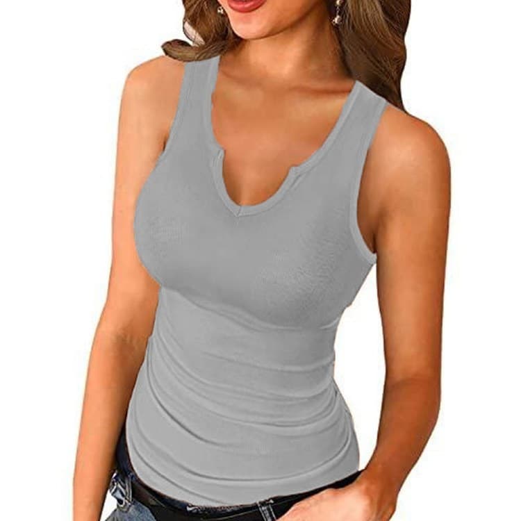 Womens Crew-neck Tank Top For Layering
