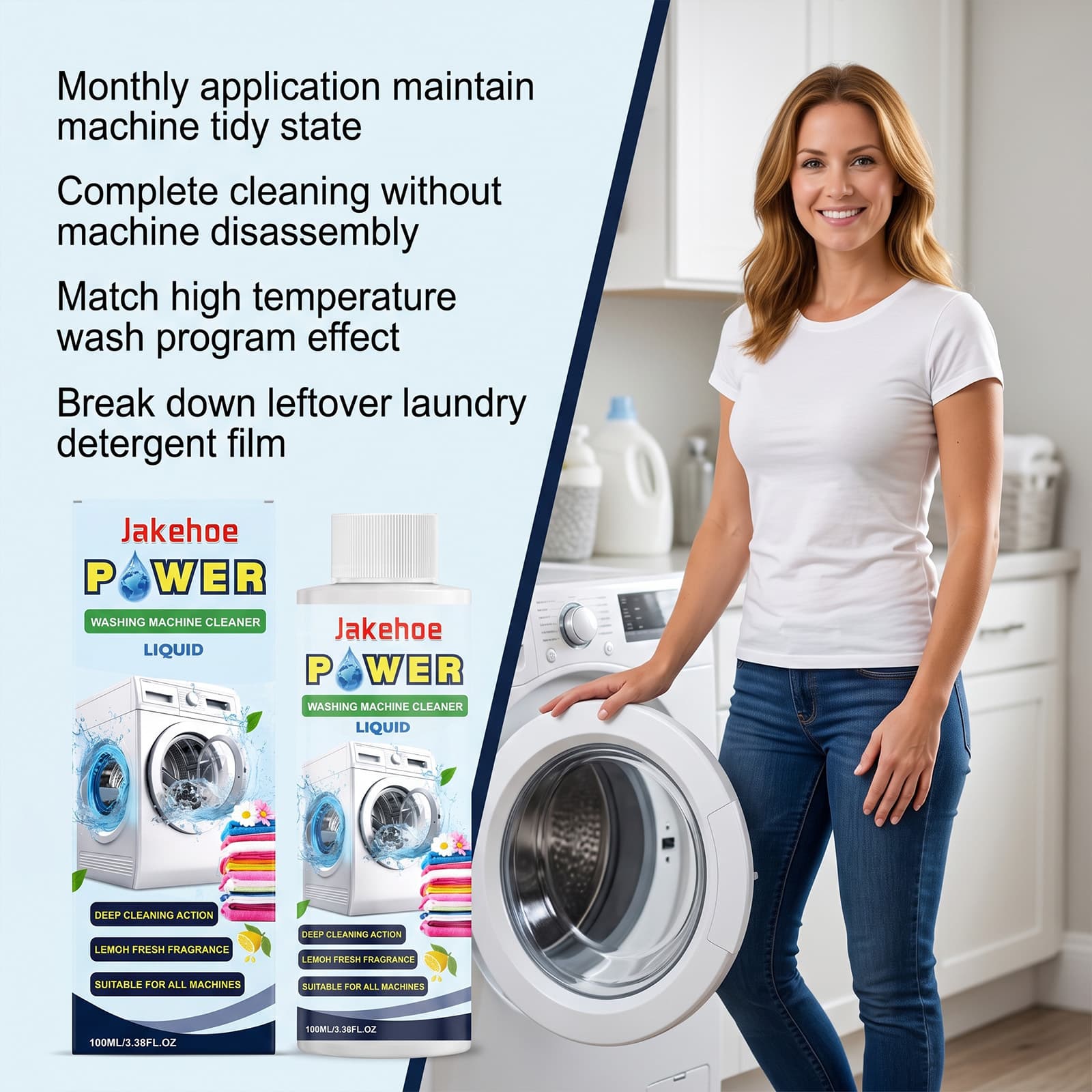 Washing Machine Cleaning Solution Lemon-fresh Scent Removes Dirt And Provides Care