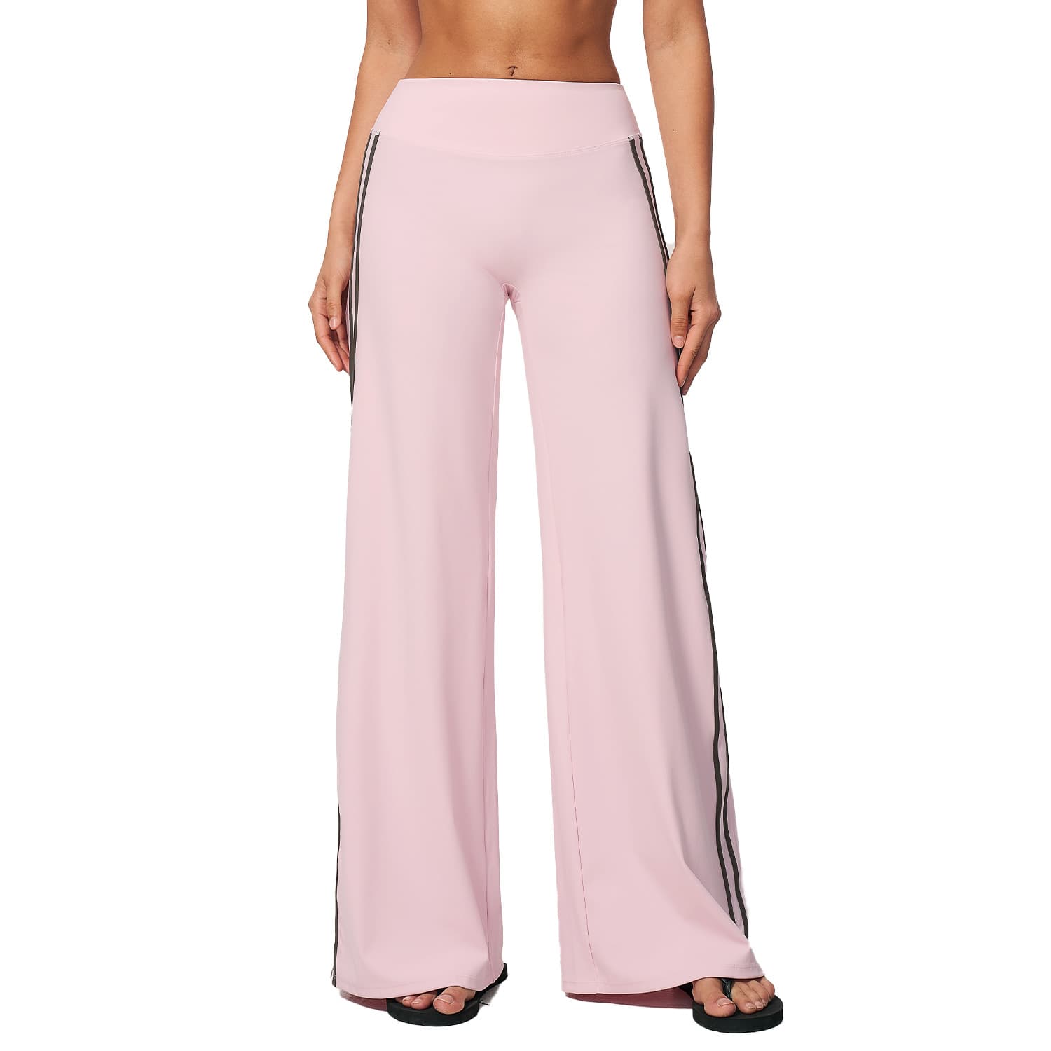 Flared Pants Womens High-waisted Tummy Control Fitness Wide-leg Pants