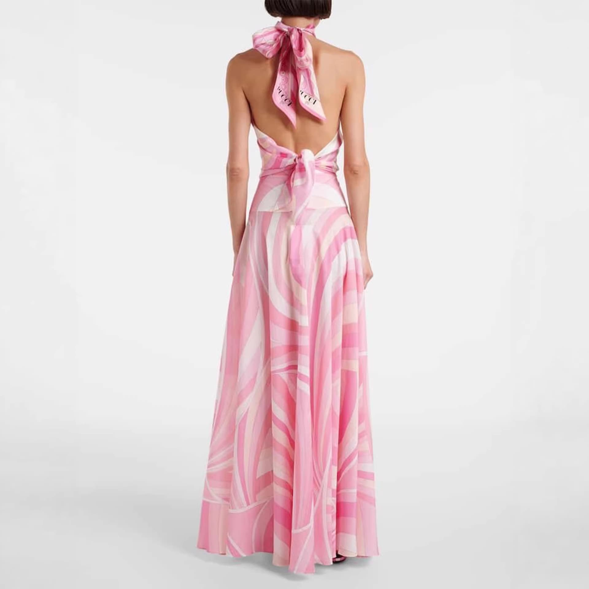 Lace-up Stand-collar Top And High-waisted Long Skirt Two-piece Set