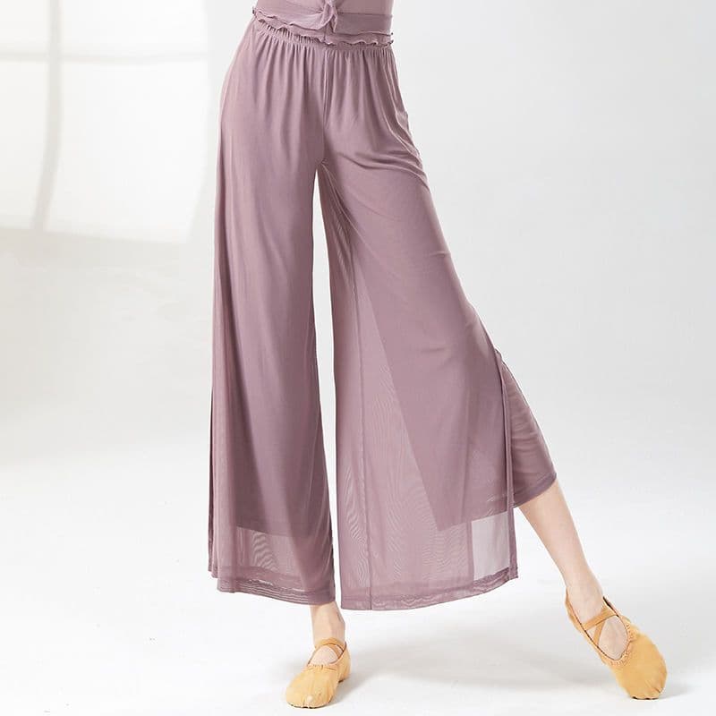Womens Flowing Mesh Loose Wide-Leg Pants