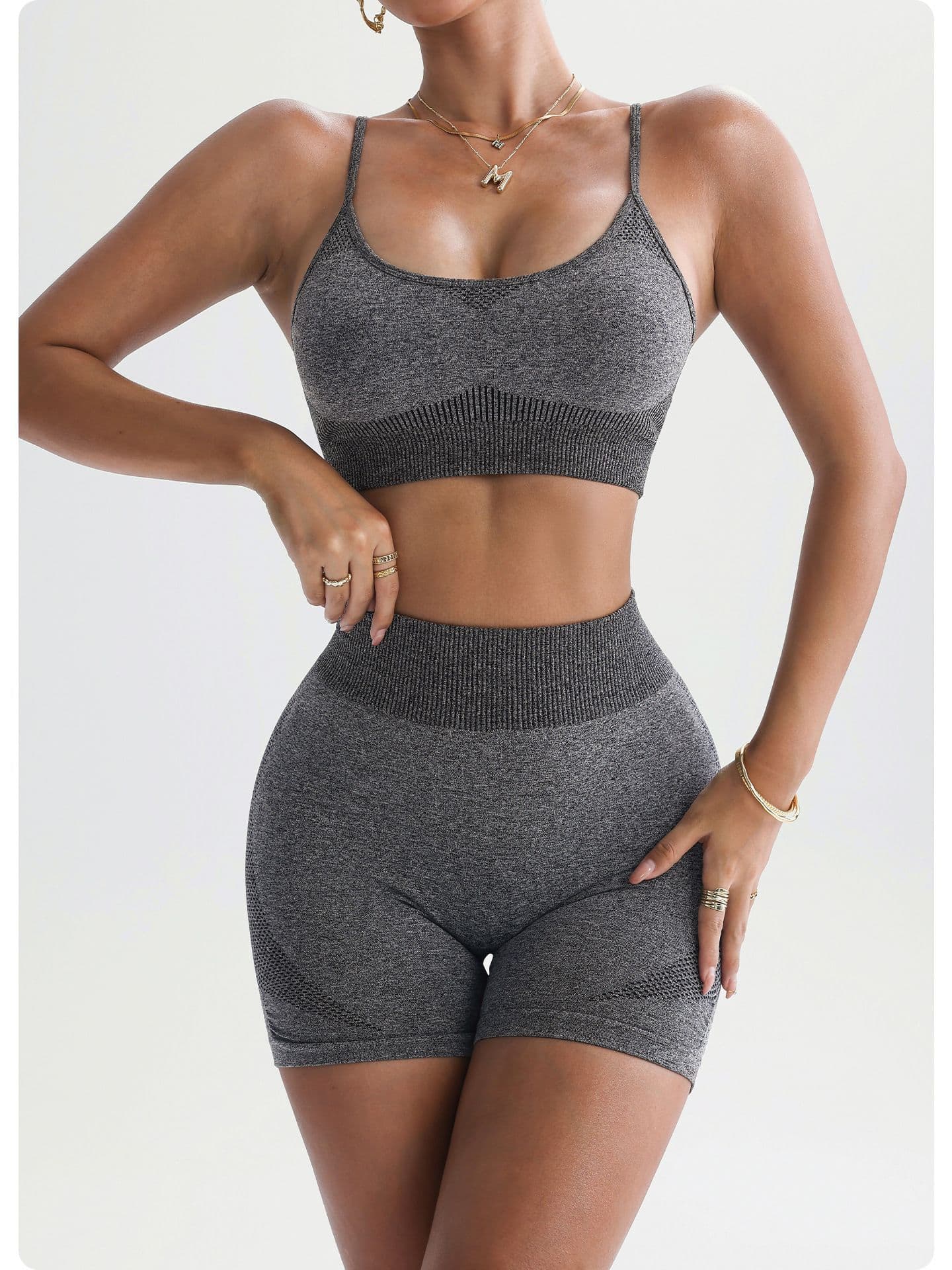 Womens Sports Bra And Tight Yoga Shorts Set