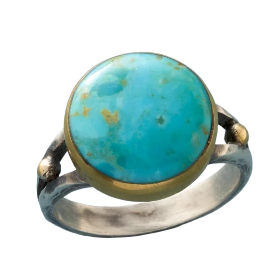 Womens Retro Green Turquoise Casual Ring