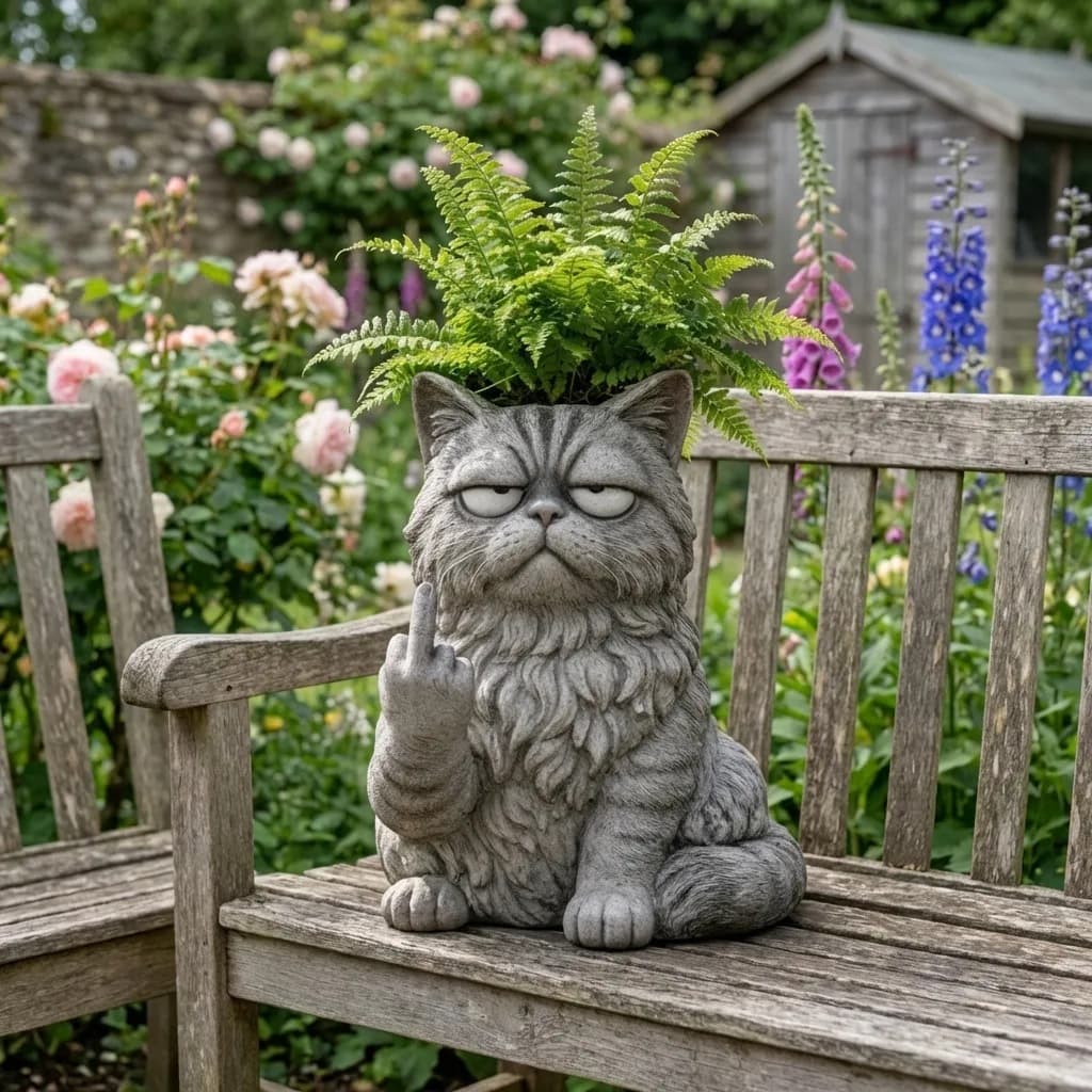 Creative New Resin Craft Animal Middle-finger Flower Pot