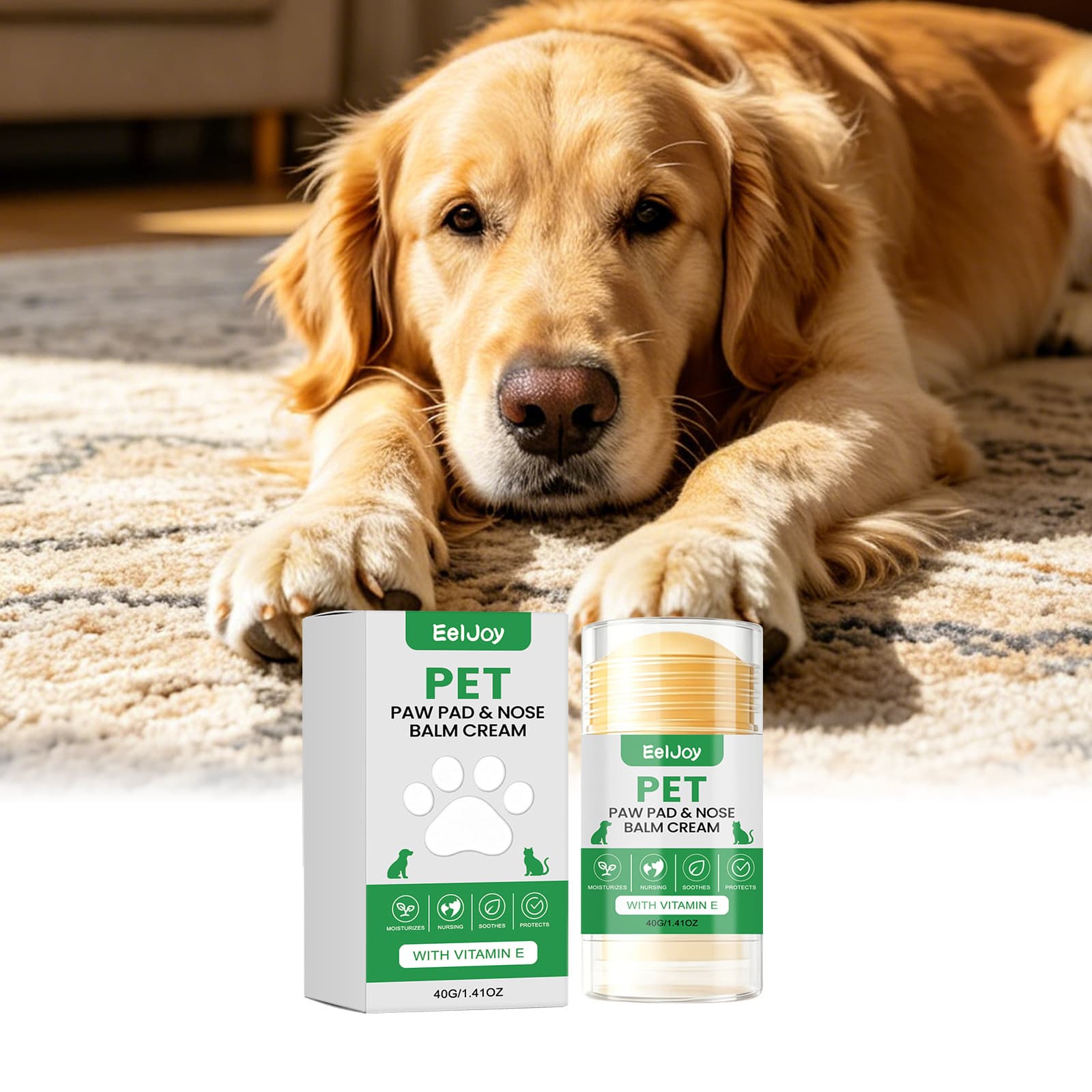 Eeljoy Pet Paw And Nose Care Balm Stick, Suitable For Cats And Dogs, Daily Pet Moisturizing And Cleaning For Paws And Nose