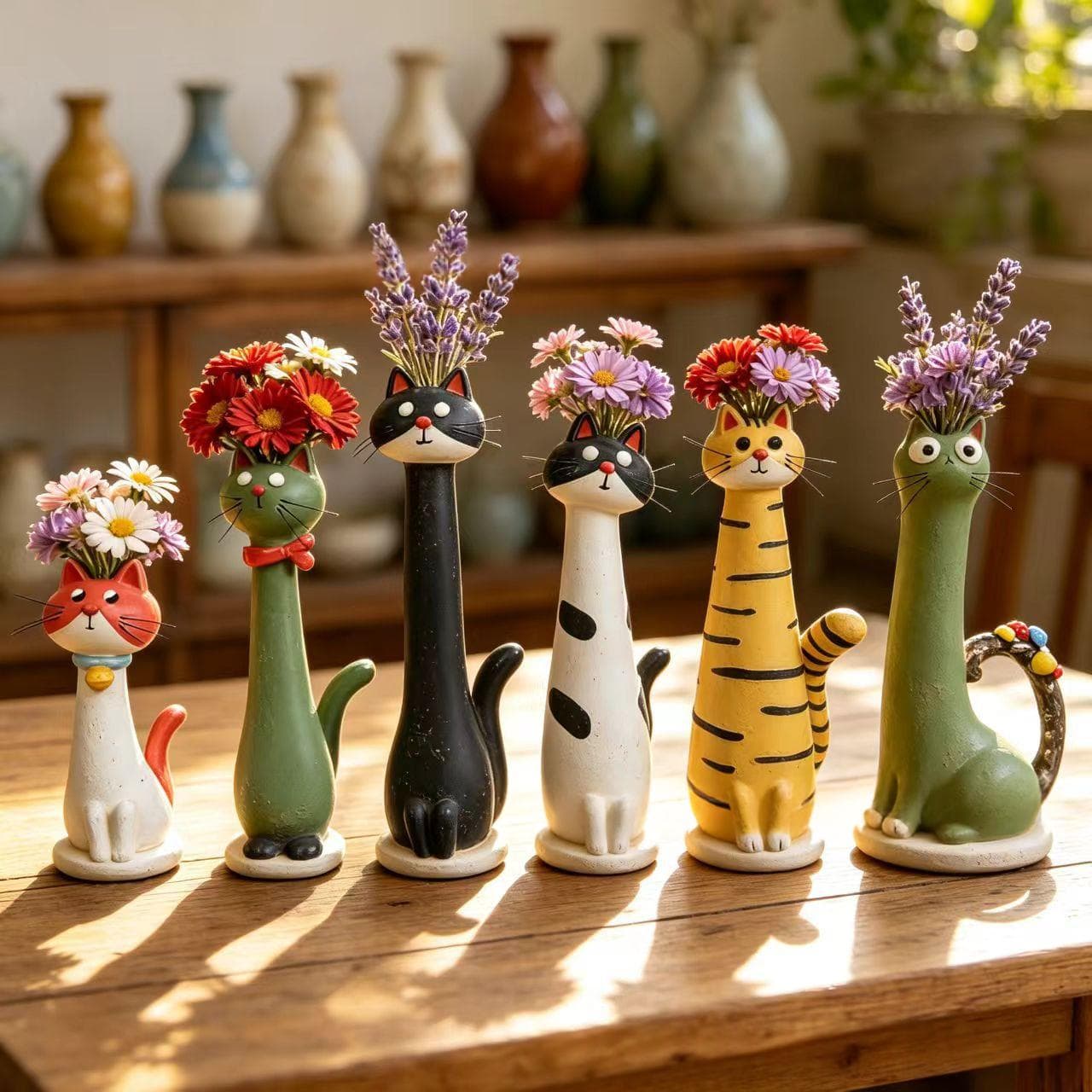 Household Stylish Quirky Cat Vase Ornament