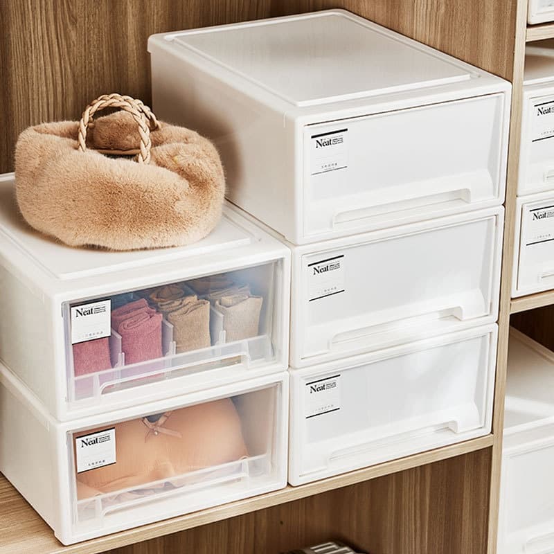 Plastic Drawer-style Storage Box With Compartments